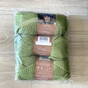 Lot Of 3 Skein Loops & Threads Cozy Wool Yarn Sweet Grass green 02222